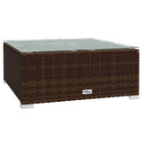 6 Piece Garden Lounge Set with Cushions Poly Rattan Brown - Close-Up Angle