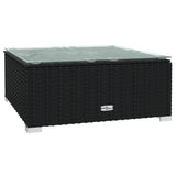 7 Piece Garden Lounge Set with Cushions Poly Rattan Black - Close-Up Angle