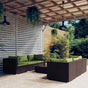 7 Piece Garden Lounge Set with Cushions Poly Rattan Brown