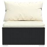 8 Piece Garden Lounge Set with Cushions Poly Rattan Black - Top-Down View
