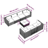 8 Piece Garden Lounge Set with Cushions Poly Rattan Black - Extra Image