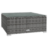 9 Piece Garden Lounge Set with Cushions Poly Rattan Grey - Close-Up Angle