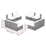 8 Piece Garden Lounge Set with Cushions Poly Rattan Black