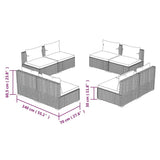 8 Piece Garden Lounge Set with Cushions Poly Rattan Black