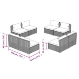 8 Piece Garden Lounge Set with Cushions Poly Rattan Brown - 45-Degree Angle