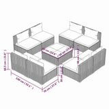 9 Piece Garden Lounge Set with Cushions Poly Rattan Black