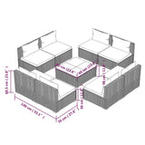 9 Piece Garden Lounge Set with Cushions Poly Rattan Brown - Close-Up Angle