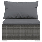 9 Piece Garden Lounge Set with Cushions Poly Rattan Grey - Top-Down View