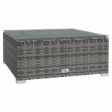 9 Piece Garden Lounge Set with Cushions Poly Rattan Grey - 45-Degree Angle