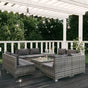 9 Piece Garden Lounge Set with Cushions Poly Rattan Grey