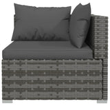 9 Piece Garden Lounge Set with Cushions Poly Rattan Grey - Top-Down View