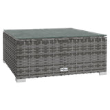 9 Piece Garden Lounge Set with Cushions Poly Rattan Grey - 45-Degree Angle