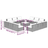 13 Piece Garden Lounge Set with Cushions Poly Rattan Black
