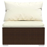 13 Piece Garden Lounge Set with Cushions Poly Rattan Brown - Top-Down View