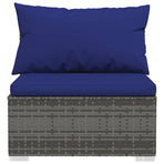 13 Piece Garden Lounge Set with Cushions Poly Rattan Grey