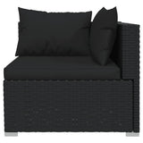 12 Piece Garden Lounge Set with Cushions Poly Rattan Black