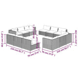 12 Piece Garden Lounge Set with Cushions Poly Rattan Brown - Close-Up Angle