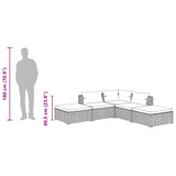 5 Piece Garden Lounge Set with Cushions Poly Rattan Black