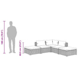 5 Piece Garden Lounge Set with Cushions Poly Rattan Brown - Extra Image