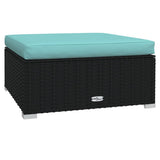 5 Piece Garden Lounge Set with Cushions Poly Rattan Black - 45-Degree Angle