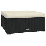 6 Piece Garden Lounge Set with Cushions Poly Rattan Black - 45-Degree Angle