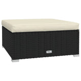 4 Piece Garden Lounge Set with Cushions Poly Rattan Black - 45-Degree Angle