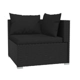 4 Piece Garden Lounge Set with Cushions Poly Rattan Black - Top-Down View