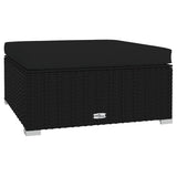 4 Piece Garden Lounge Set with Cushions Poly Rattan Black - 45-Degree Angle