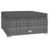 4 Piece Garden Lounge Set with Cushions Poly Rattan Grey - 45-Degree Angle