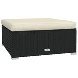 5 Piece Garden Lounge Set with Cushions Poly Rattan Black - 45-Degree Angle