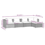 5 Piece Garden Lounge Set with Cushions Poly Rattan Grey - Rear View