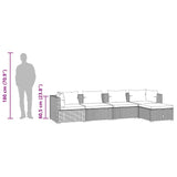 5 Piece Garden Lounge Set with Cushions Poly Rattan Grey - Extra Image