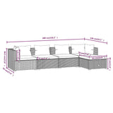 5 Piece Garden Lounge Set with Cushions Poly Rattan Grey