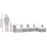 5 Piece Garden Lounge Set with Cushions Poly Rattan Grey - Extra Image