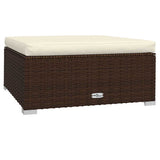 6 Piece Garden Lounge Set with Cushions Poly Rattan Brown - 45-Degree Angle