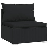 4 Piece Garden Lounge Set with Cushions Poly Rattan Black - Top-Down View