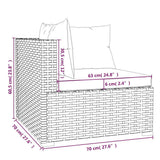 4 Piece Garden Lounge Set with Cushions Poly Rattan Black - Rear View