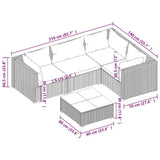 5 Piece Garden Lounge Set with Cushions Poly Rattan Black