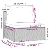 5 Piece Garden Lounge Set with Cushions Poly Rattan Brown