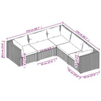 5 Piece Garden Lounge Set with Cushions Poly Rattan Black