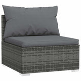 6 Piece Garden Lounge Set with Cushions Poly Rattan Grey - Top-Down View