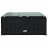 7 Piece Garden Lounge Set with Cushions Poly Rattan Black - Low Angle