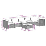 7 Piece Garden Lounge Set with Cushions Poly Rattan Brown - Extra Image