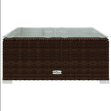 7 Piece Garden Lounge Set with Cushions Poly Rattan Brown - Low Angle