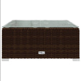 7 Piece Garden Lounge Set with Cushions Poly Rattan Brown - Low Angle