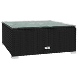 7 Piece Garden Lounge Set with Cushions Poly Rattan Black - 45-Degree Angle