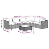 7 Piece Garden Lounge Set with Cushions Poly Rattan Black - Rear View