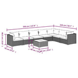 8 Piece Garden Lounge Set with Cushions Poly Rattan Black