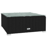 8 Piece Garden Lounge Set with Cushions Poly Rattan Black - 45-Degree Angle