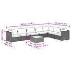 8 Piece Garden Lounge Set with Cushions Poly Rattan Brown